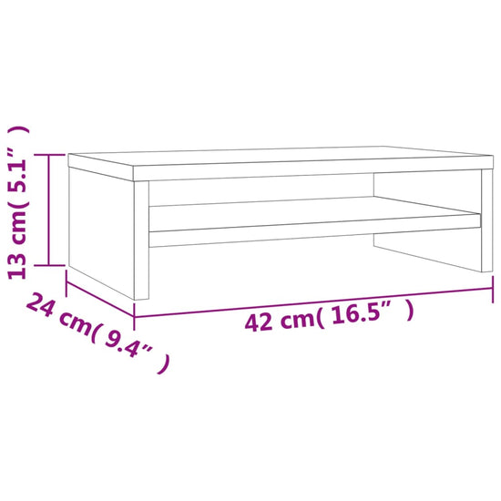 Monitorstandaard 42x24x13 cm spaanplaat betongrijs MeubelReus
