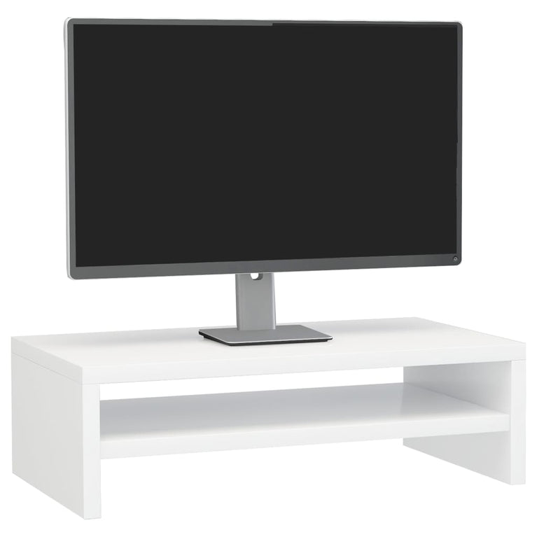 Monitorstandaard 42x24x13 cm bewerkt hout hoogglans wit MeubelReus