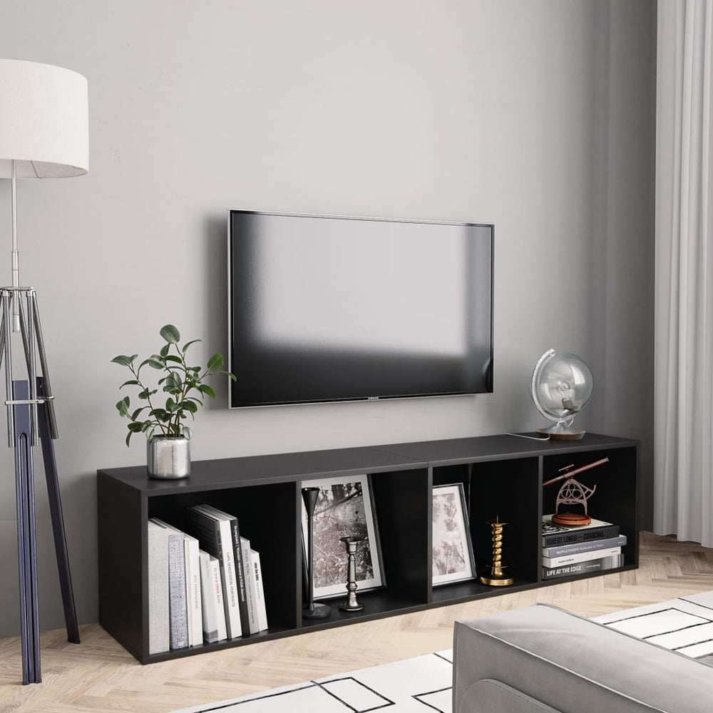 Boekenkast/tv-meubel 143x30x36 cm zwart MeubelReus