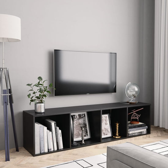 Boekenkast/tv-meubel 143x30x36 cm zwart MeubelReus