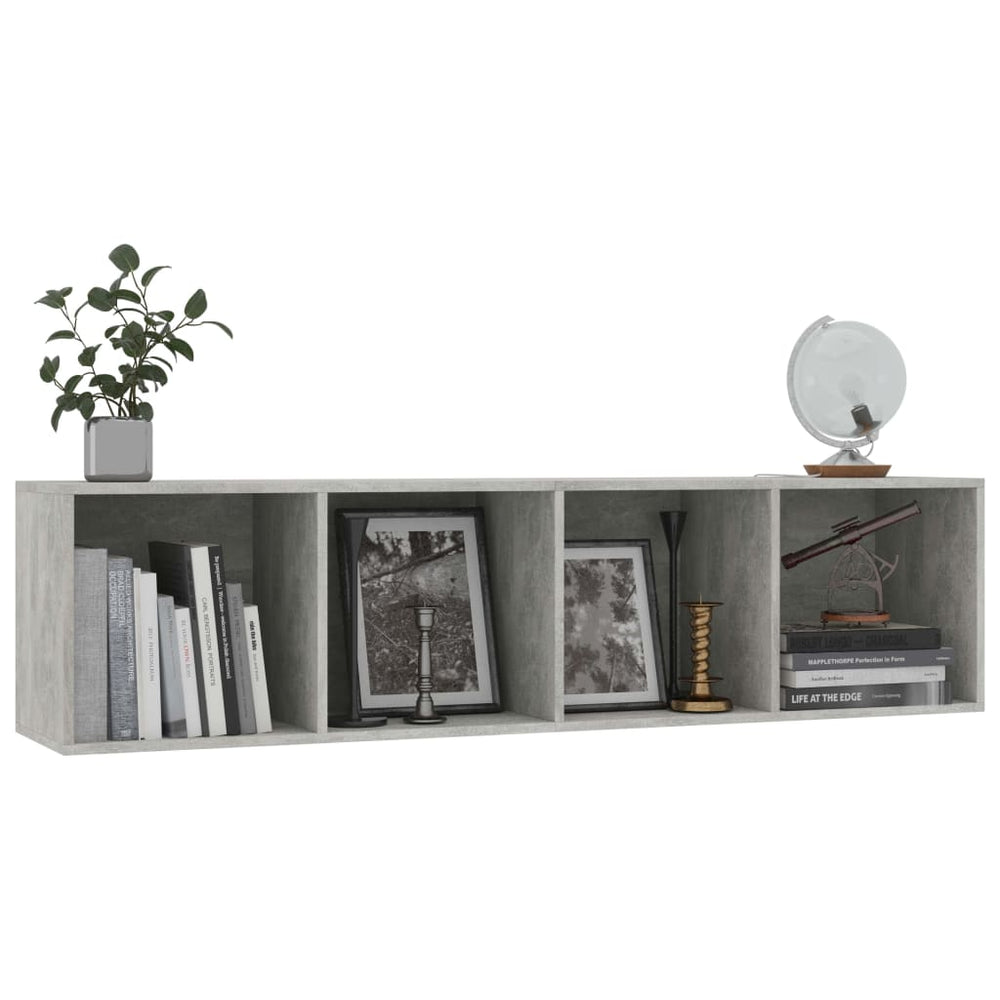 Boekenkast/tv-meubel 143x30x36 cm betongrijs MeubelReus
