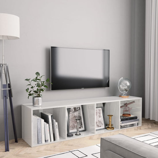 Boekenkast/tv-meubel 143x30x36 cm hoogglans wit MeubelReus