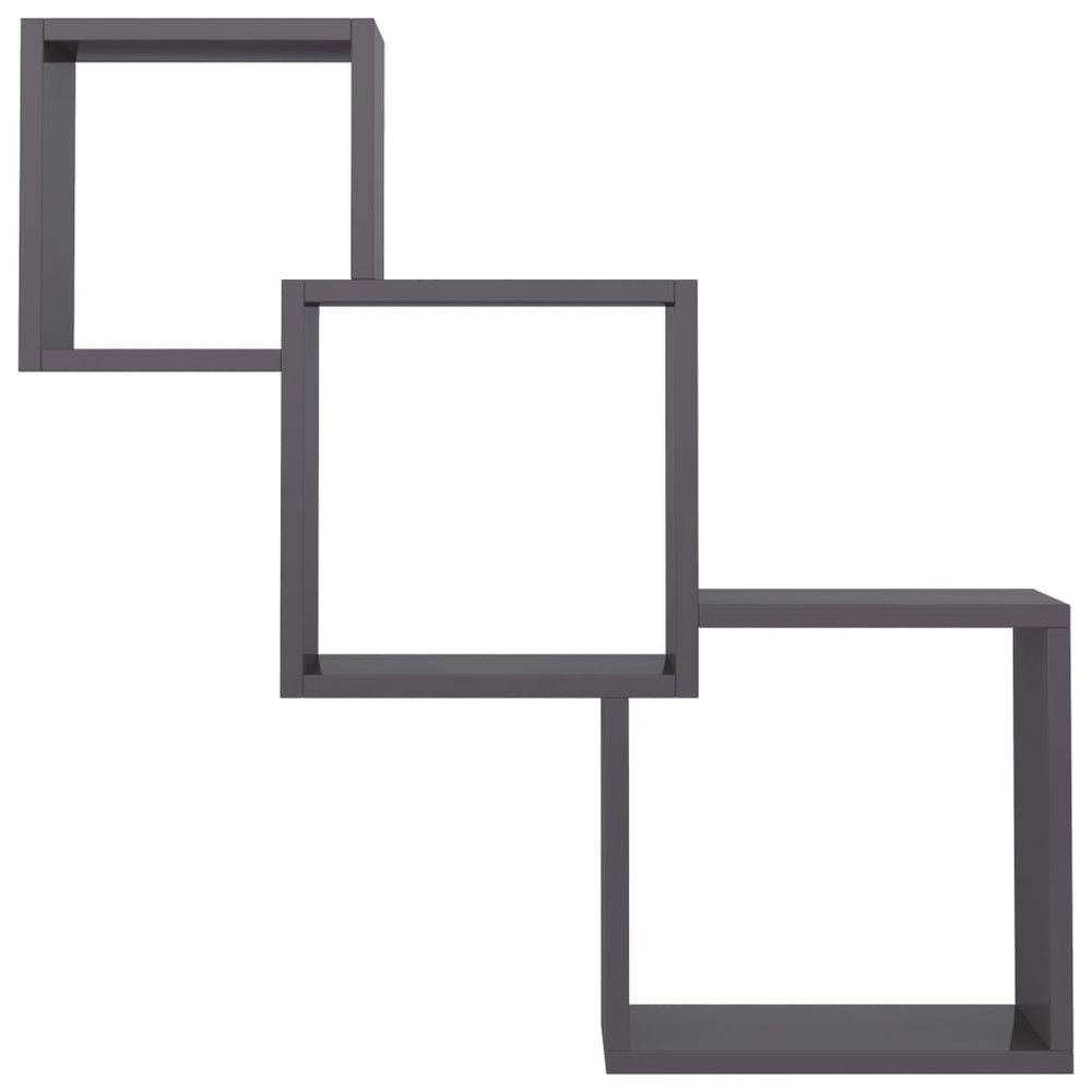 Wandschappen kubus 68x15x68 cm bewerkt hout hoogglans zwart MeubelReus