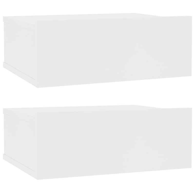 Nachtkastjes zwevend 2 st 40x30x15 cm spaanplaat wit MeubelReus