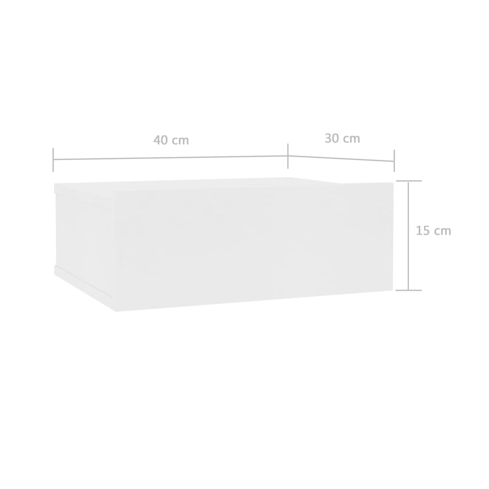 Nachtkastjes zwevend 2 st 40x30x15 cm spaanplaat wit MeubelReus