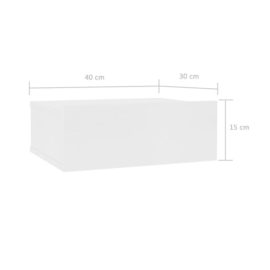 Nachtkastjes zwevend 2 st 40x30x15 cm spaanplaat wit MeubelReus