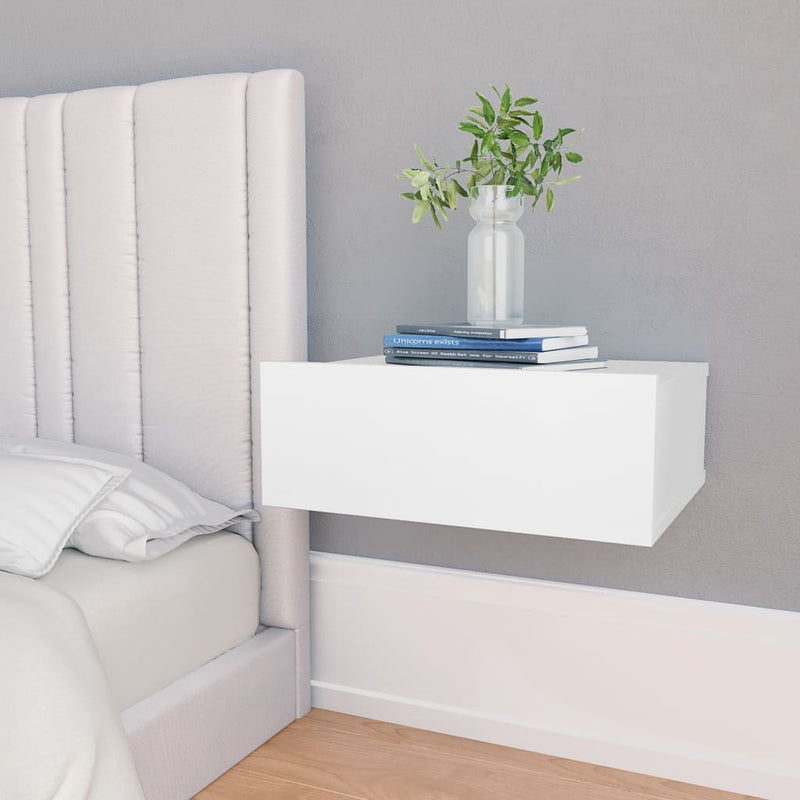 Nachtkastjes zwevend 2 st 40x30x15 cm spaanplaat wit MeubelReus