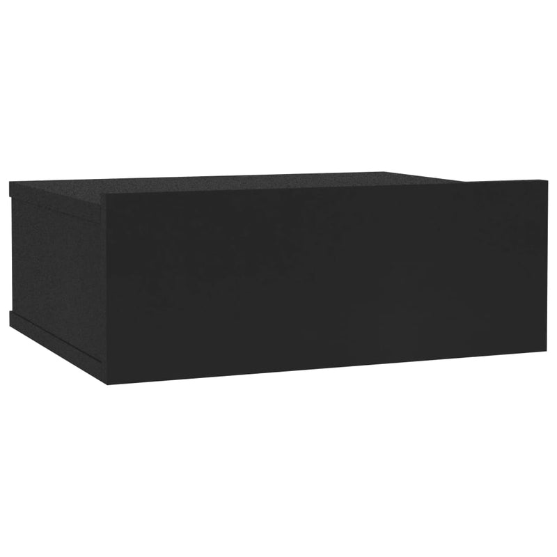 Nachtkastje zwevend 40x30x15 cm bewerkt hout zwart MeubelReus