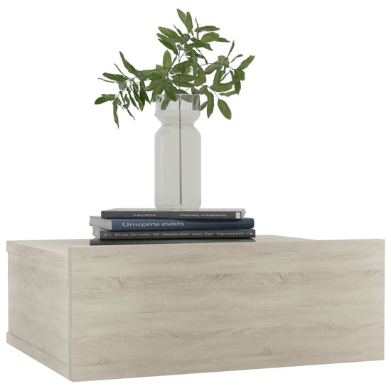 Nachtkastje zwevend 40x30x15cm bewerkt hout sonoma eikenkleurig MeubelReus