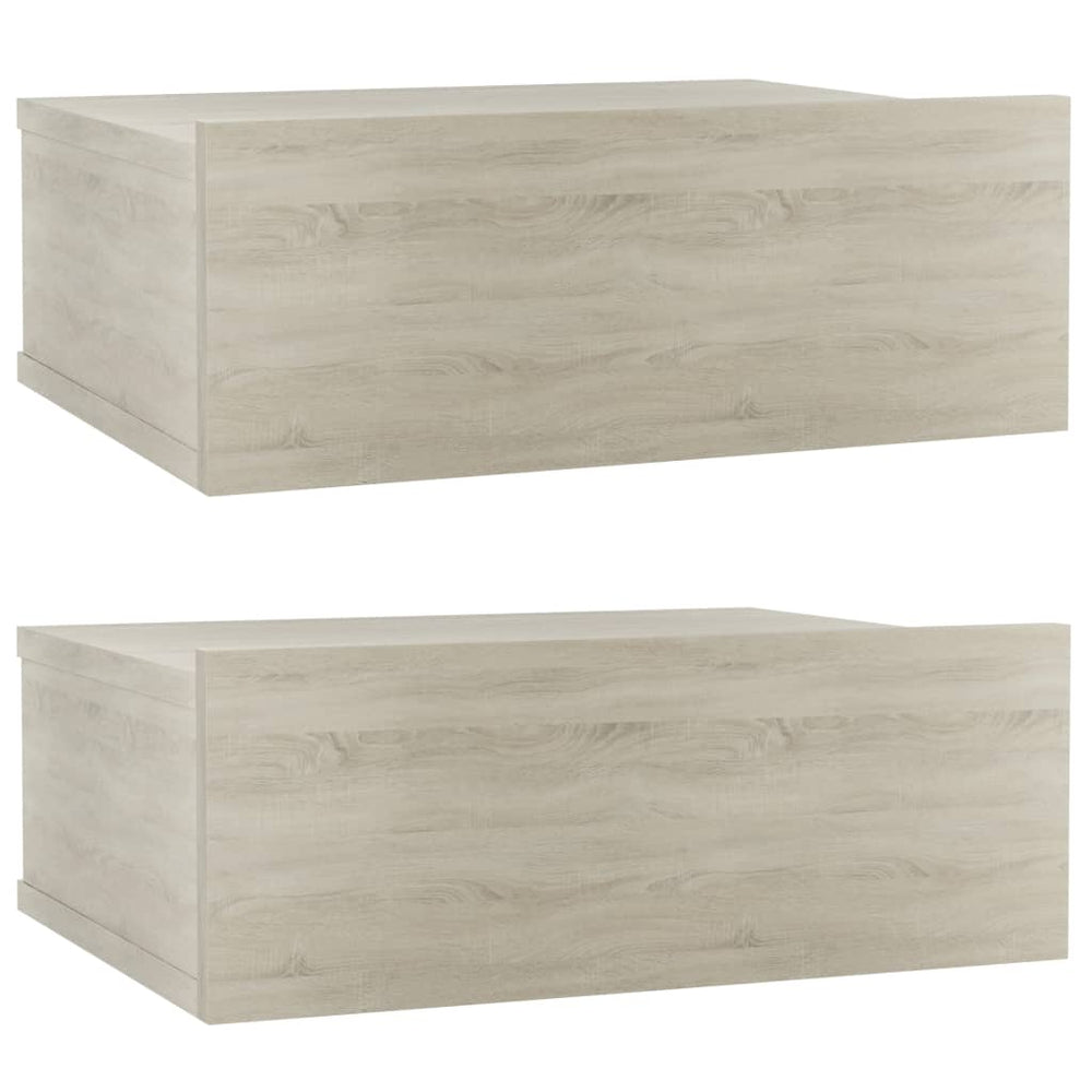 Nachtkastjes 2 st 40x30x15 cm bewerkt hout sonoma eikenkleurig MeubelReus