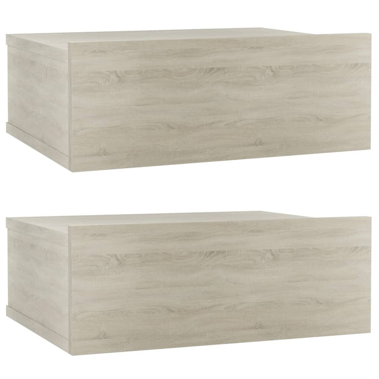 Nachtkastjes 2 st 40x30x15 cm bewerkt hout sonoma eikenkleurig MeubelReus
