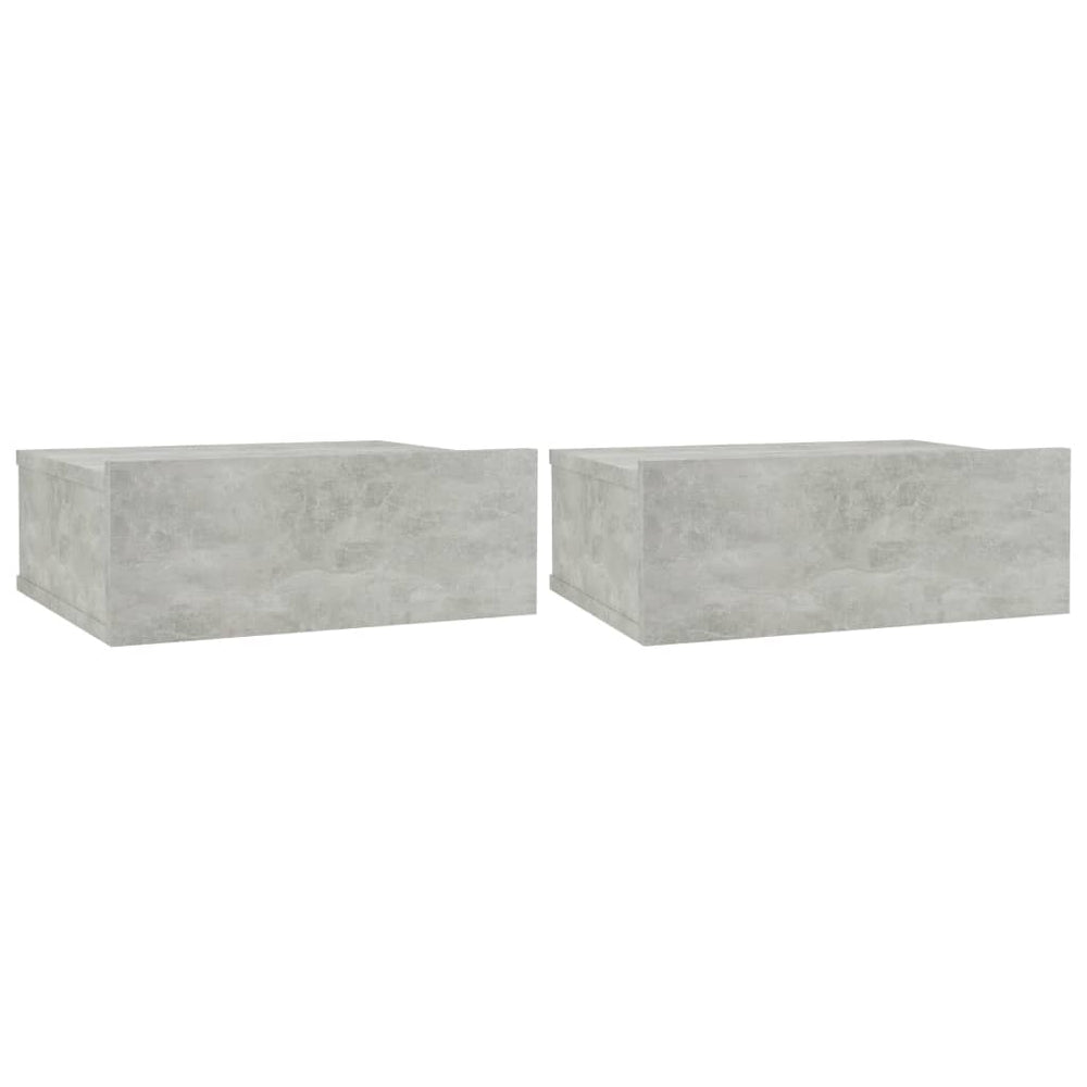 Nachtkastjes zwevend 2 st 40x30x15 cm spaanplaat betongrijs MeubelReus