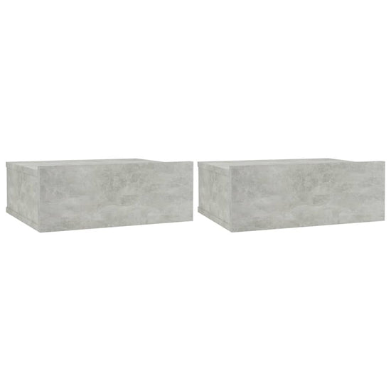 Nachtkastjes zwevend 2 st 40x30x15 cm spaanplaat betongrijs MeubelReus