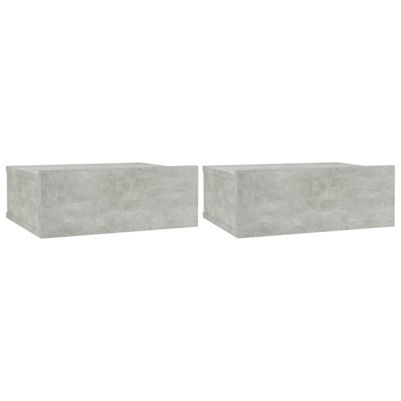 Nachtkastjes zwevend 2 st 40x30x15 cm spaanplaat betongrijs MeubelReus