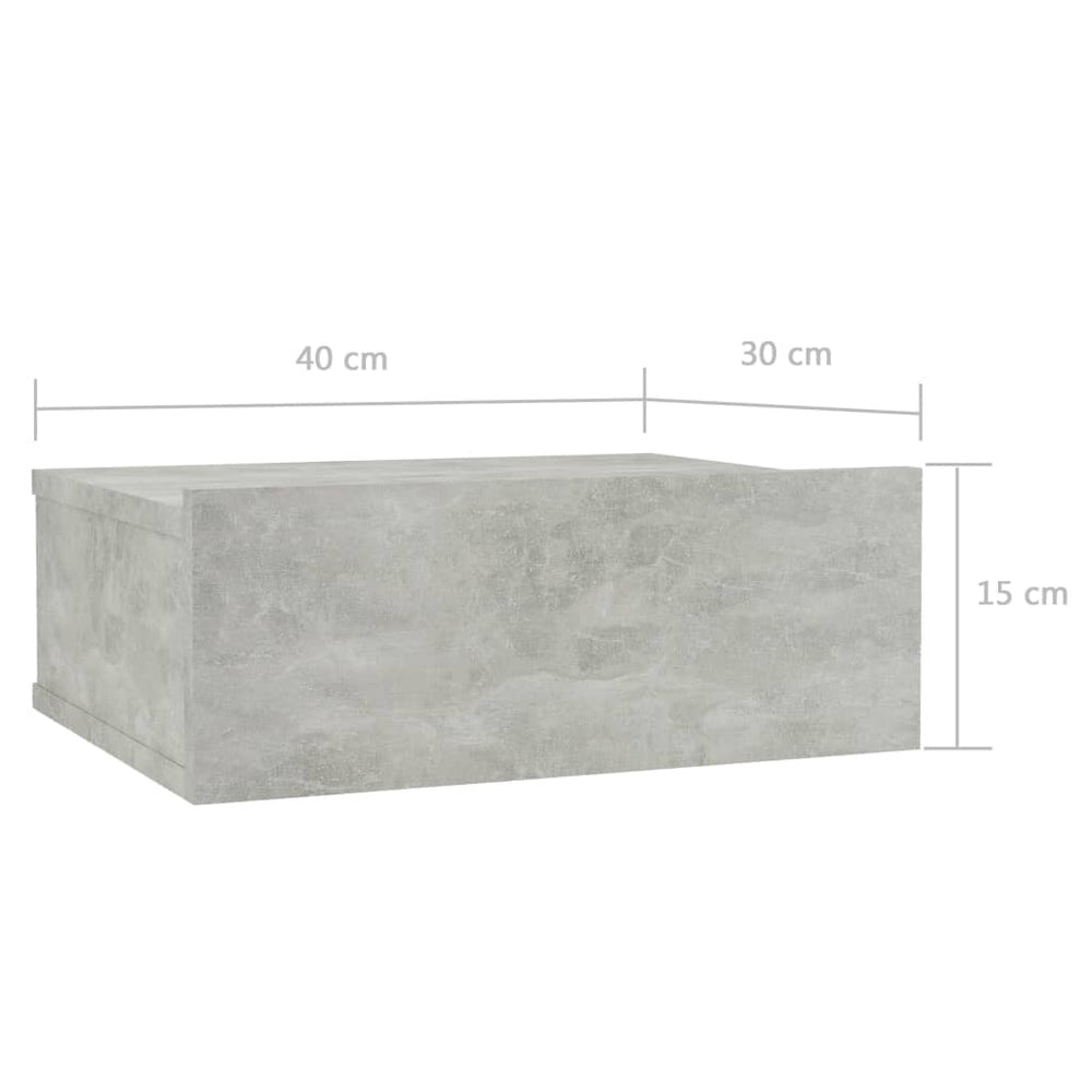 Nachtkastjes zwevend 2 st 40x30x15 cm spaanplaat betongrijs MeubelReus