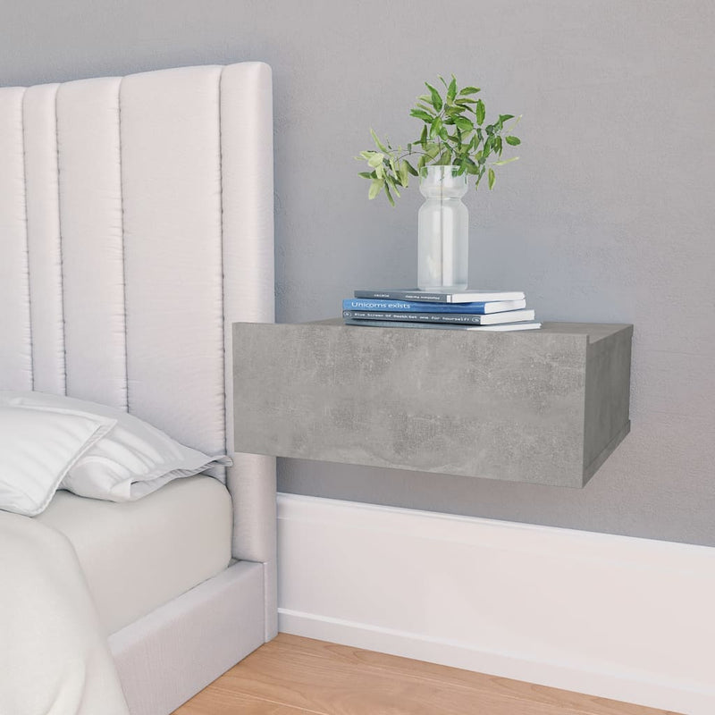 Nachtkastjes zwevend 2 st 40x30x15 cm spaanplaat betongrijs MeubelReus