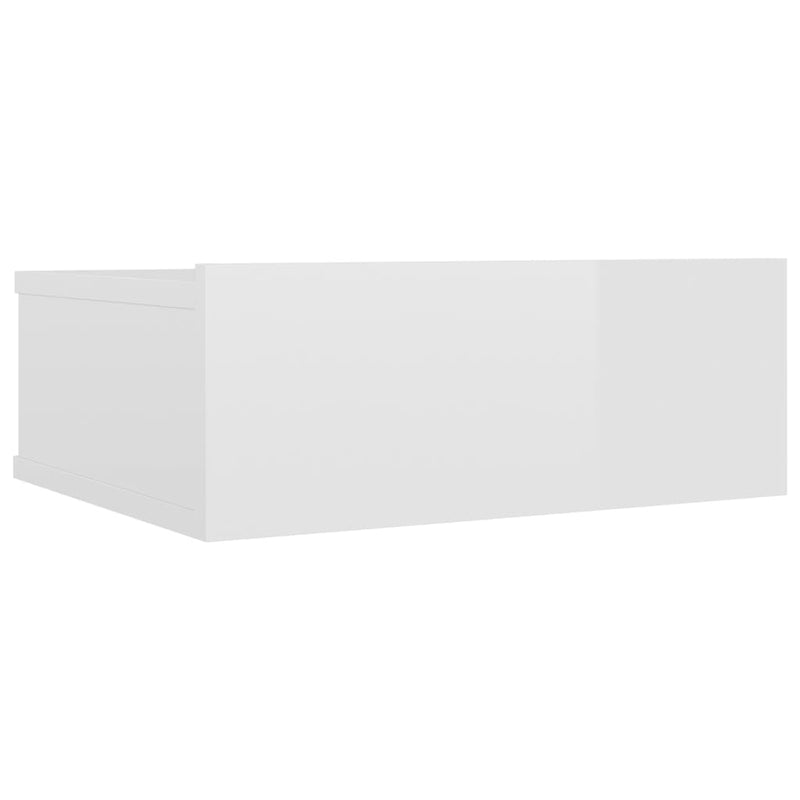 Nachtkastje zwevend 40x30x15 cm spaanplaat hoogglans wit MeubelReus