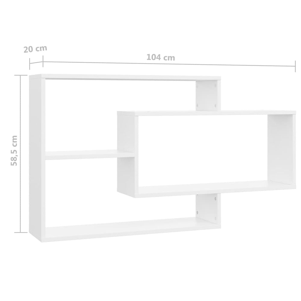 Wandschappen 104x20x58,5 cm bewerkt hout wit MeubelReus