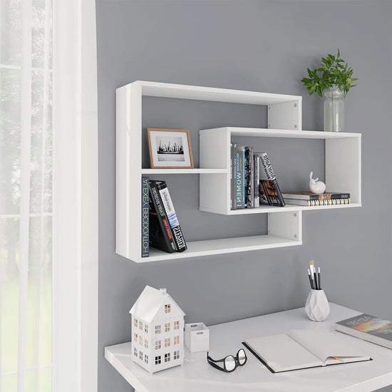 Wandschappen 104x20x58,5 cm bewerkt hout wit MeubelReus