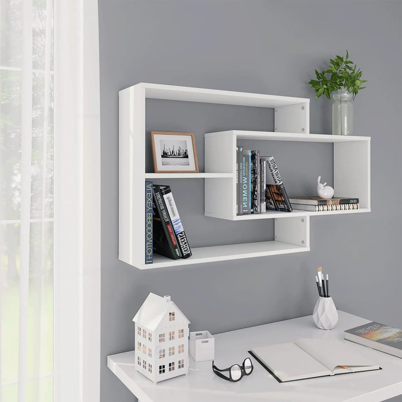 Wandschappen 104x20x58,5 cm bewerkt hout wit MeubelReus