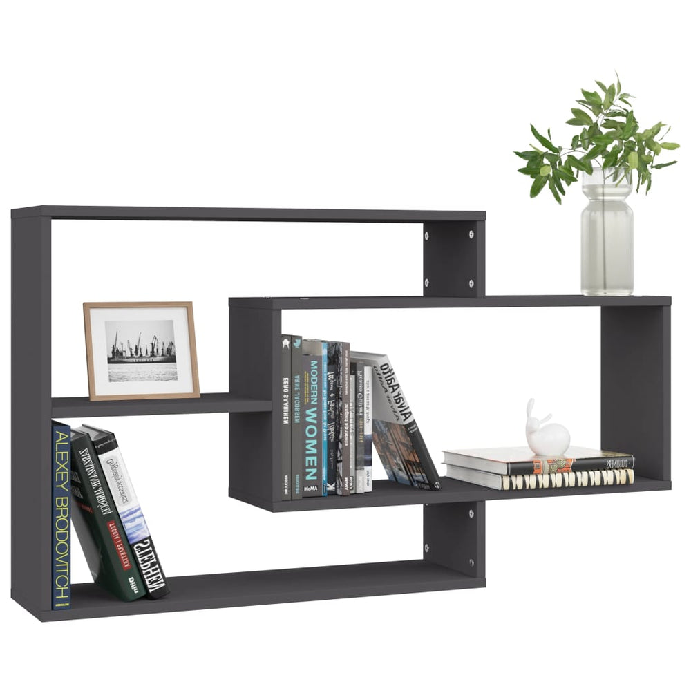 Wandschappen 104x20x58,5 cm bewerkt hout grijs MeubelReus