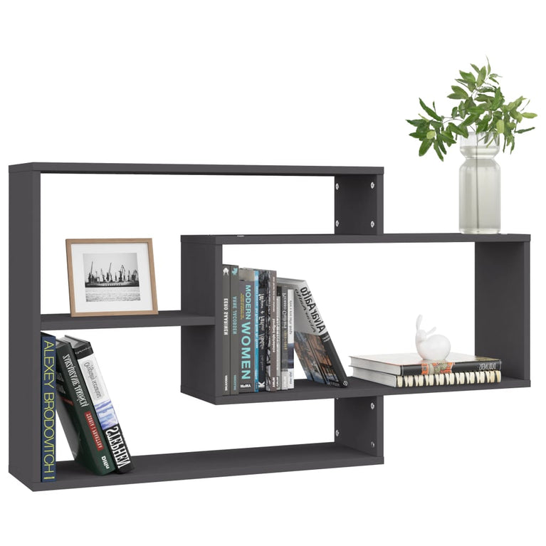 Wandschappen 104x20x58,5 cm bewerkt hout grijs MeubelReus