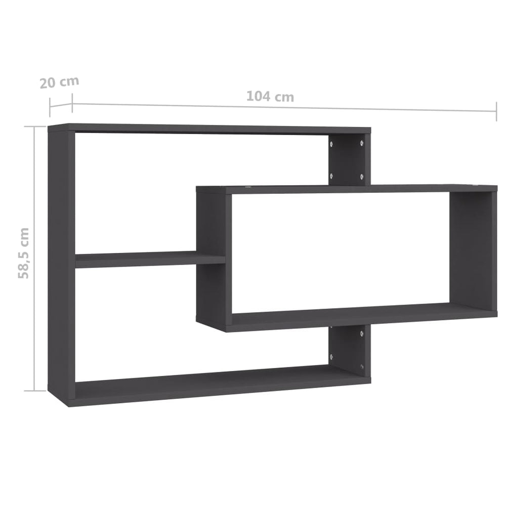 Wandschappen 104x20x58,5 cm bewerkt hout grijs MeubelReus
