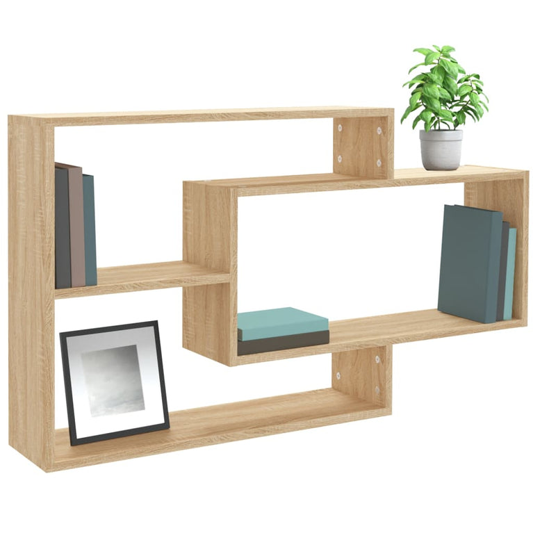 Wandschappen 104x20x58,5 cm bewerkt hout sonoma eikenkleurig