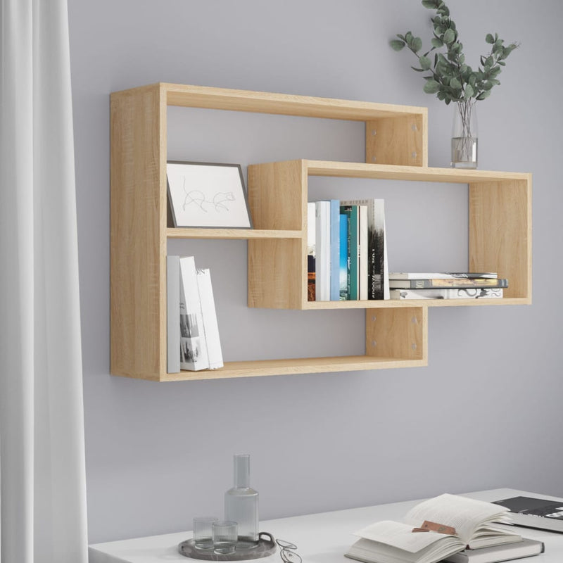 Wandschappen 104x20x58,5 cm bewerkt hout sonoma eikenkleurig