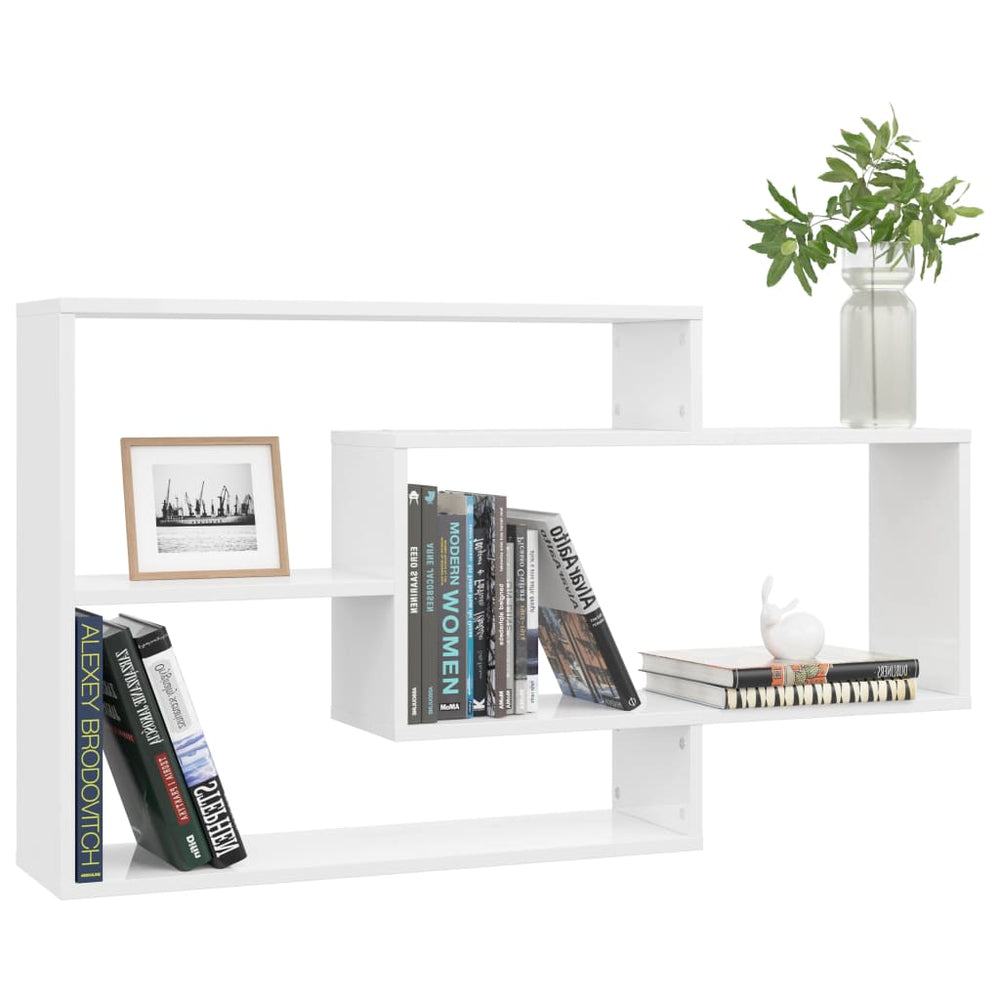 Wandschappen 104x20x58,5 cm bewerkt hout hoogglans wit MeubelReus
