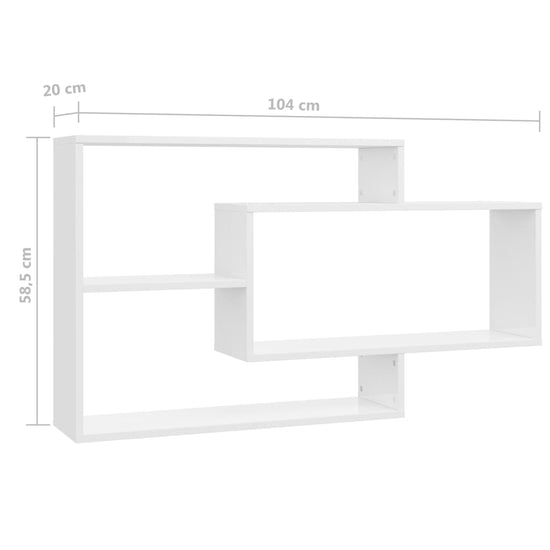 Wandschappen 104x20x58,5 cm bewerkt hout hoogglans wit MeubelReus