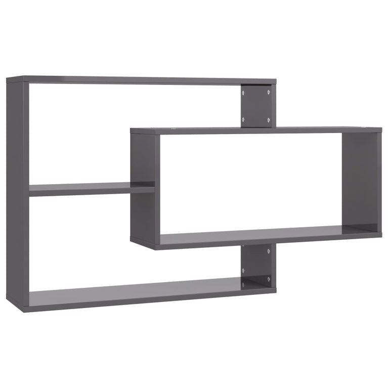 Wandschappen 104x20x58,5 cm bewerkt hout hoogglans grijs MeubelReus