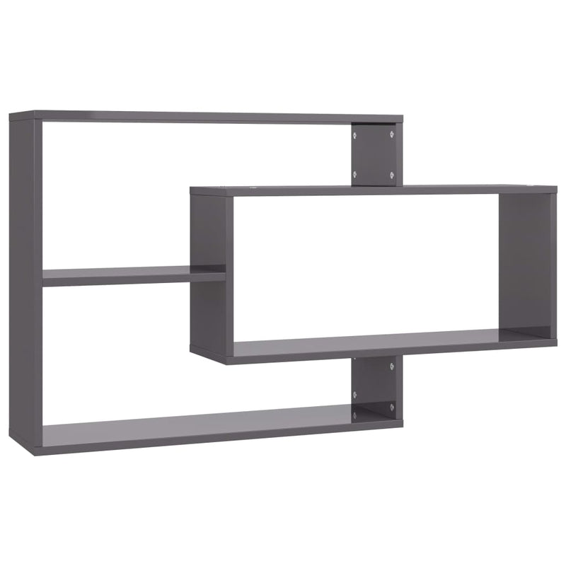 Wandschappen 104x20x58,5 cm bewerkt hout hoogglans grijs MeubelReus