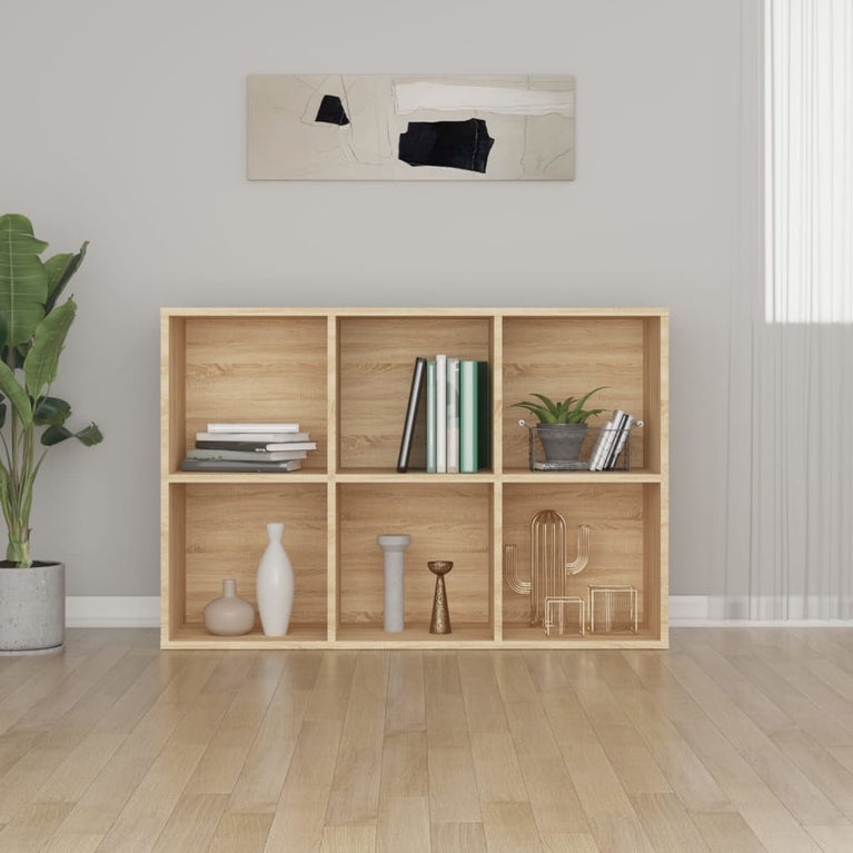 Boekenkast/dressoir 66x30x97,8cm bewerkt hout sonoma eikenkleur MeubelReus