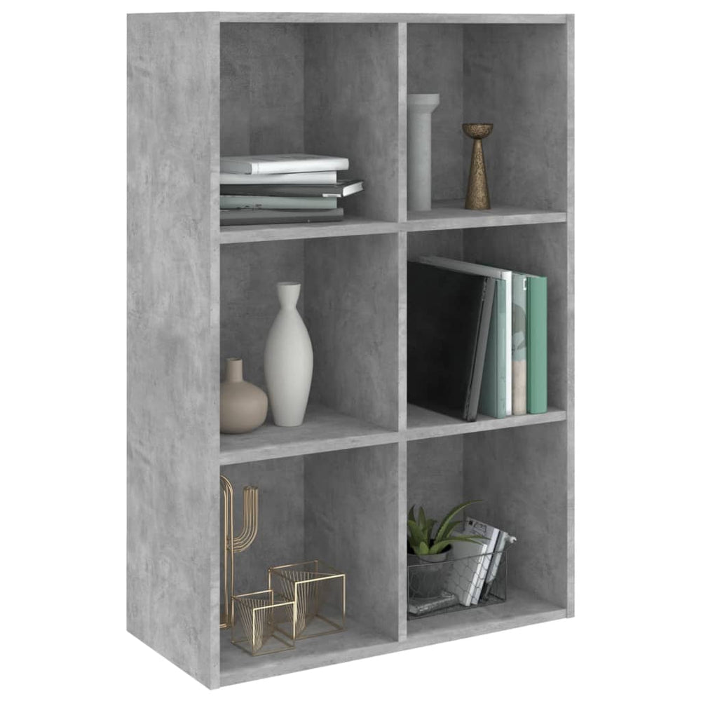 Boekenkast/dressoir 66x30x97,8 cm bewerkt hout betongrijs MeubelReus