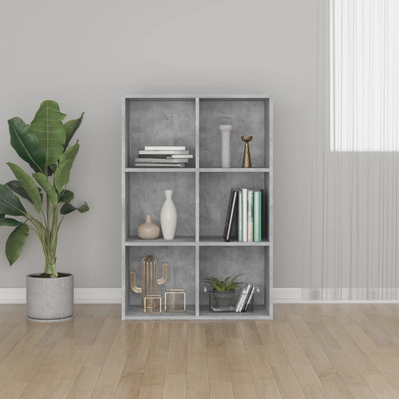 Boekenkast/dressoir 66x30x97,8 cm bewerkt hout betongrijs MeubelReus