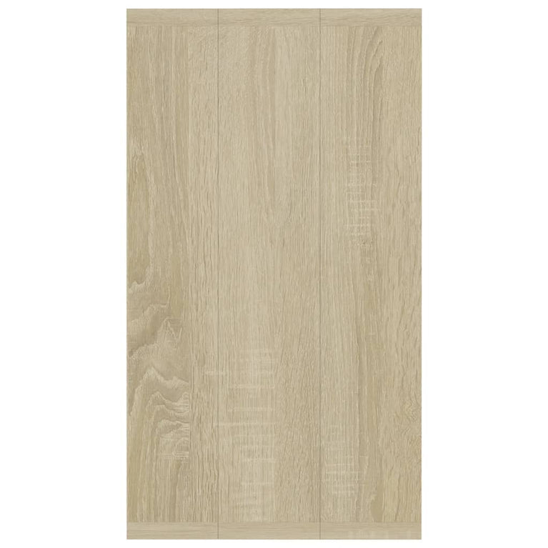 Boekenkast/dressoir 66x30x98 cm bewerkt hout wit sonoma eiken