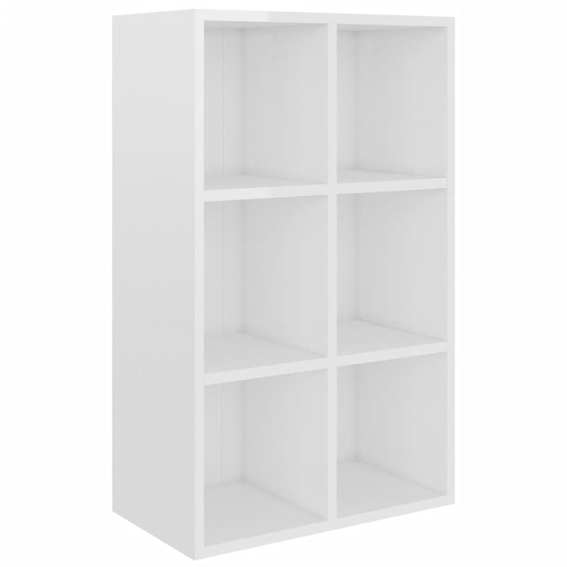 Boekenkast/dressoir 66x30x98 cm bewerkt hout hoogglans wit