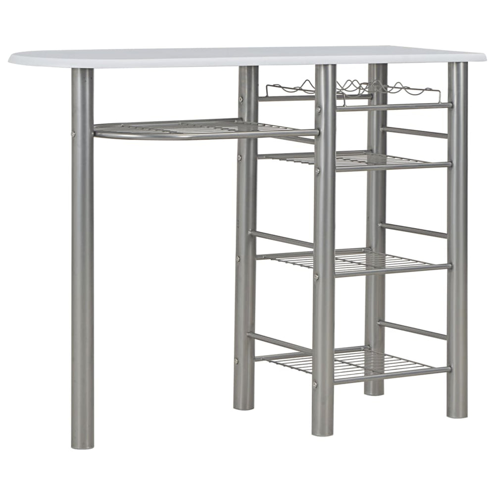 3-delige Barset met schappen hout en staal wit MeubelReus