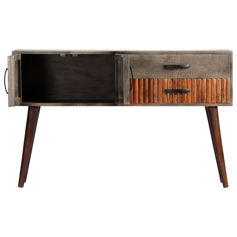 Wandtafel 120x35x75 cm massief ruw mangohout grijs MeubelReus