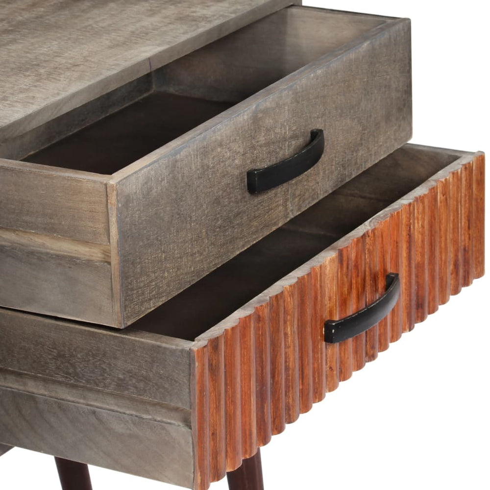 Wandtafel 120x35x75 cm massief ruw mangohout grijs MeubelReus