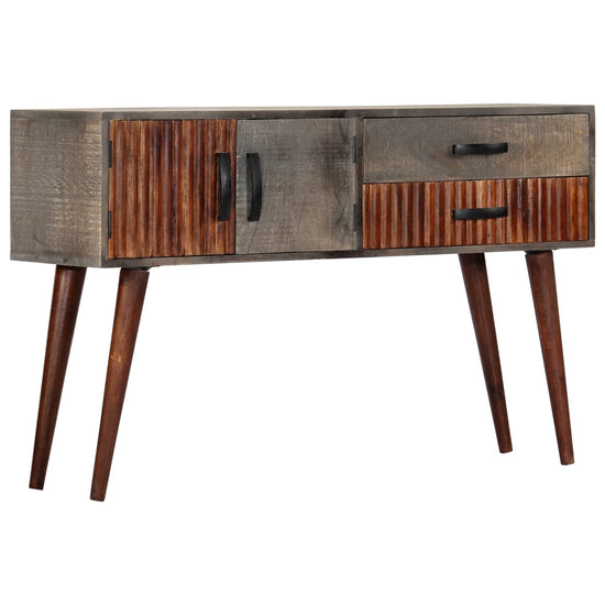 Wandtafel 120x35x75 cm massief ruw mangohout grijs MeubelReus