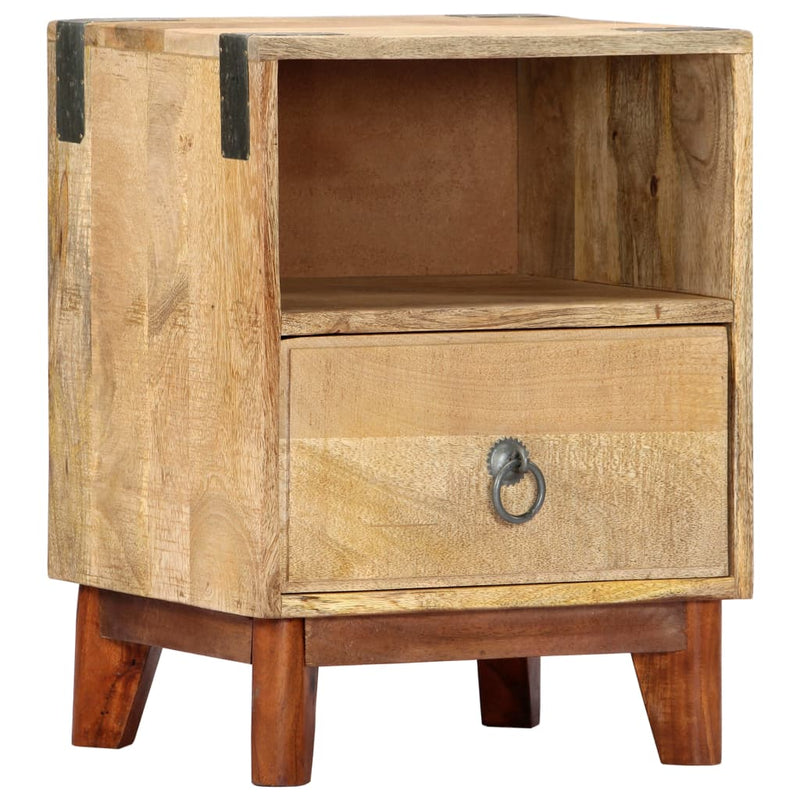 Nachtkastje 40x30x52 cm massief ruw mangohout MeubelReus