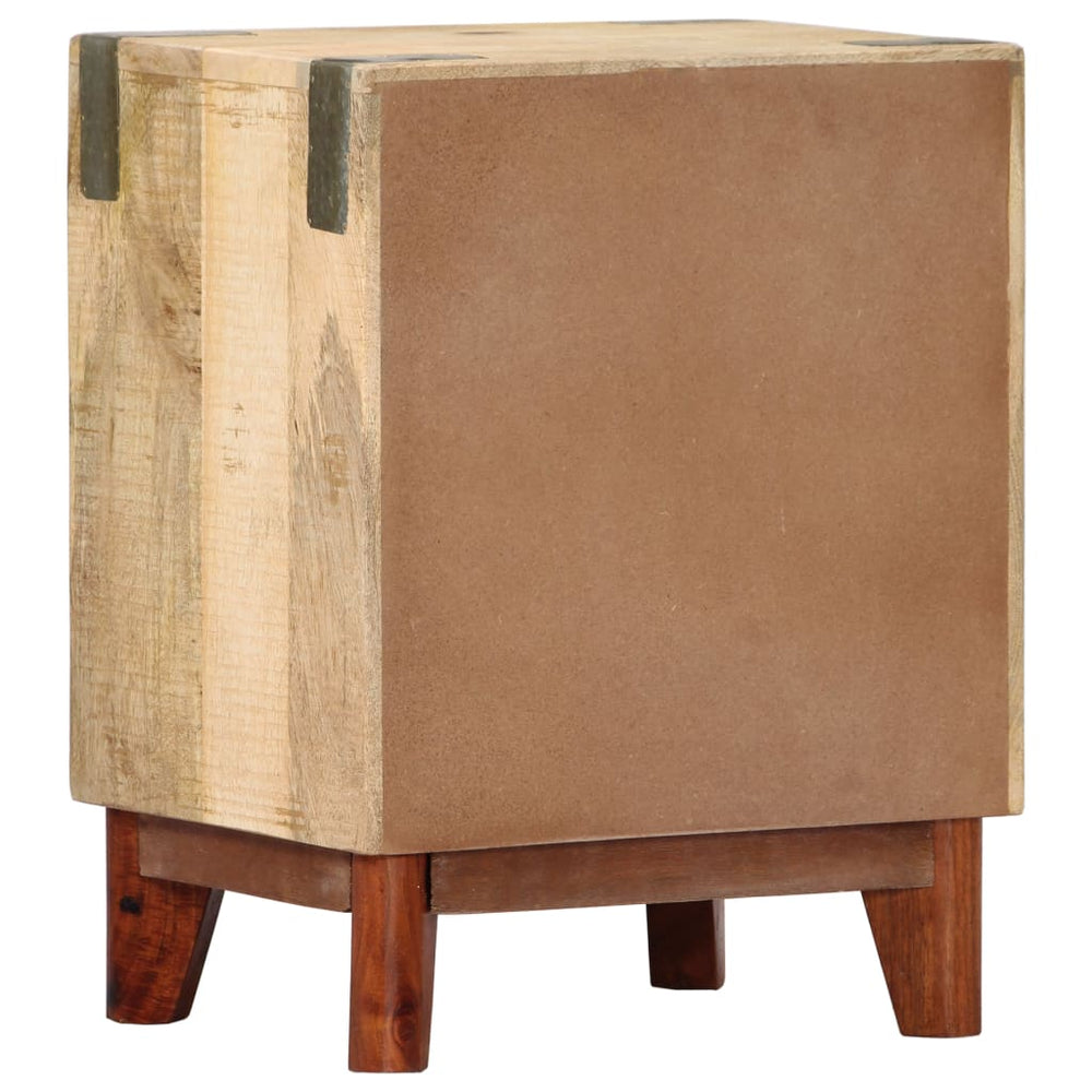 Nachtkastje 40x30x52 cm massief ruw mangohout MeubelReus