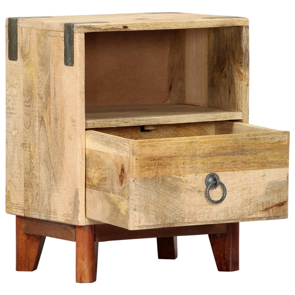 Nachtkastje 40x30x52 cm massief ruw mangohout MeubelReus