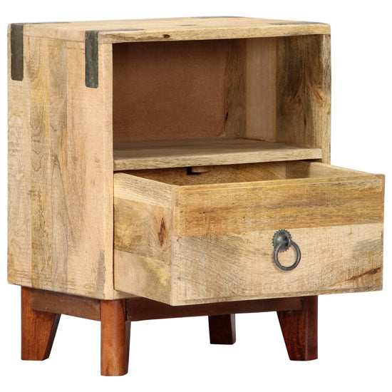 Nachtkastje 40x30x52 cm massief ruw mangohout MeubelReus