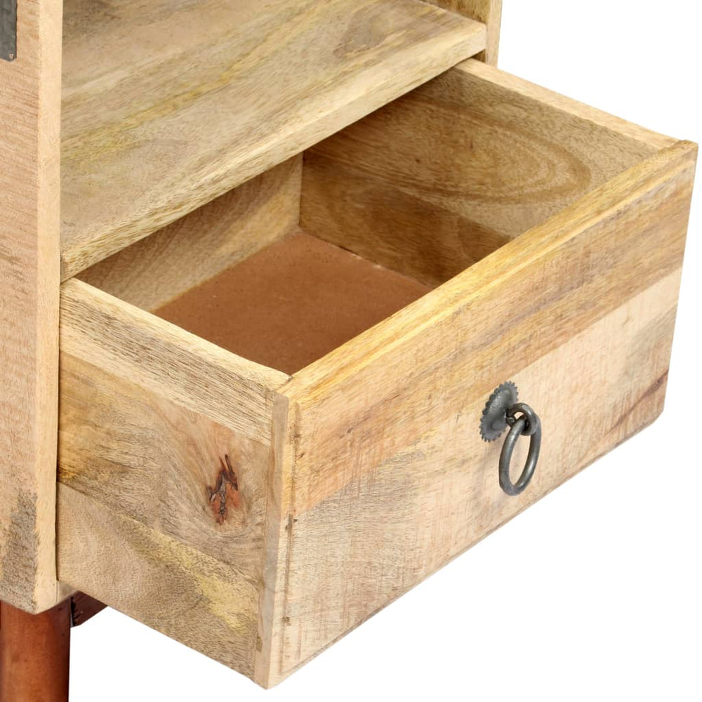 Nachtkastje 40x30x52 cm massief ruw mangohout MeubelReus