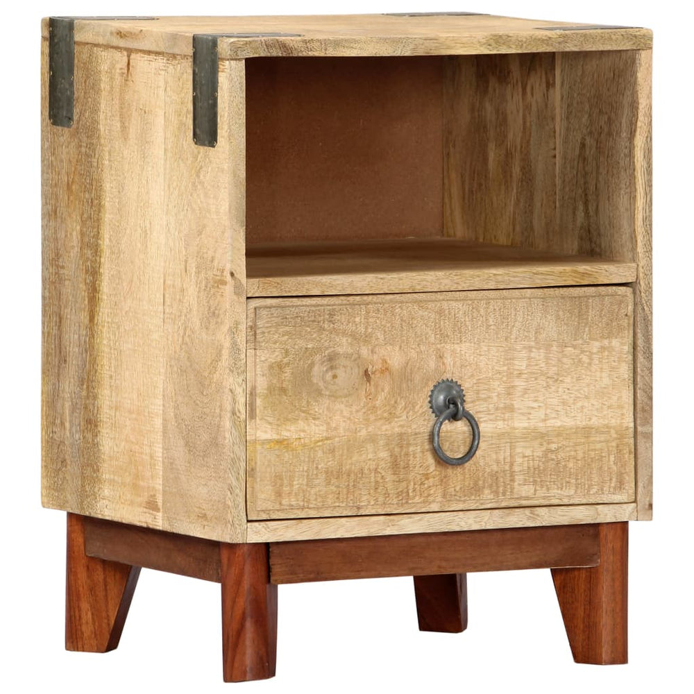 Nachtkastje 40x30x52 cm massief ruw mangohout MeubelReus