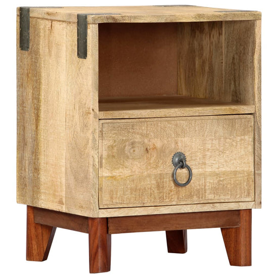 Nachtkastje 40x30x52 cm massief ruw mangohout MeubelReus