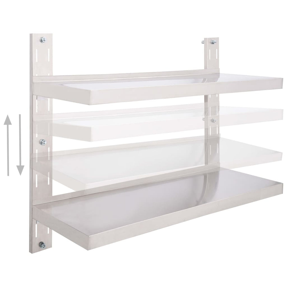 Zwevend schap 2-laags 100x30 cm roestvrij staal MeubelReus